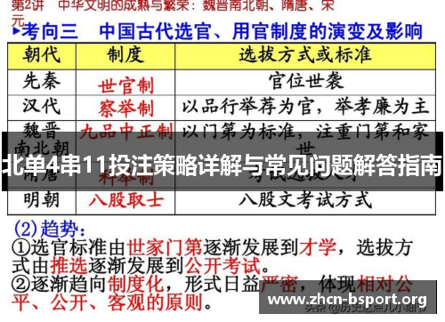 北单4串11投注策略详解与常见问题解答指南 北单4串11投注策略详解与常见问题解答指南